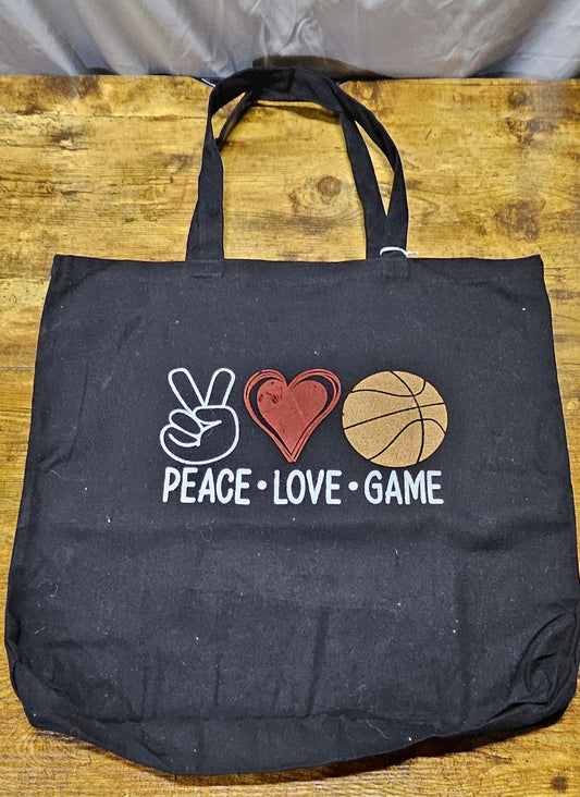 Peace Love Game Tote-Basketball