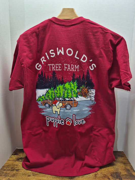 Puppie Love Woody Christmas Tree LS tee