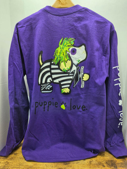 Puppie Love Striped Suit LS tee