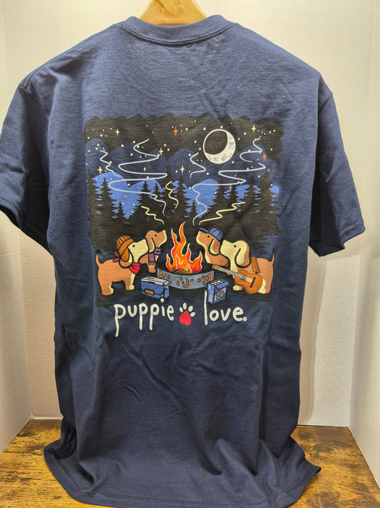 Puppie Love Campfire Ring Pups T-Shirt