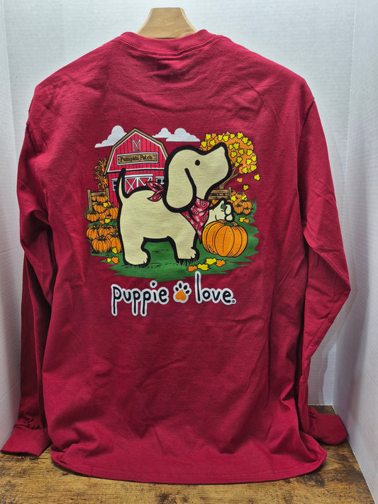 Puppie Love Pumpkin Farm Put LS tee