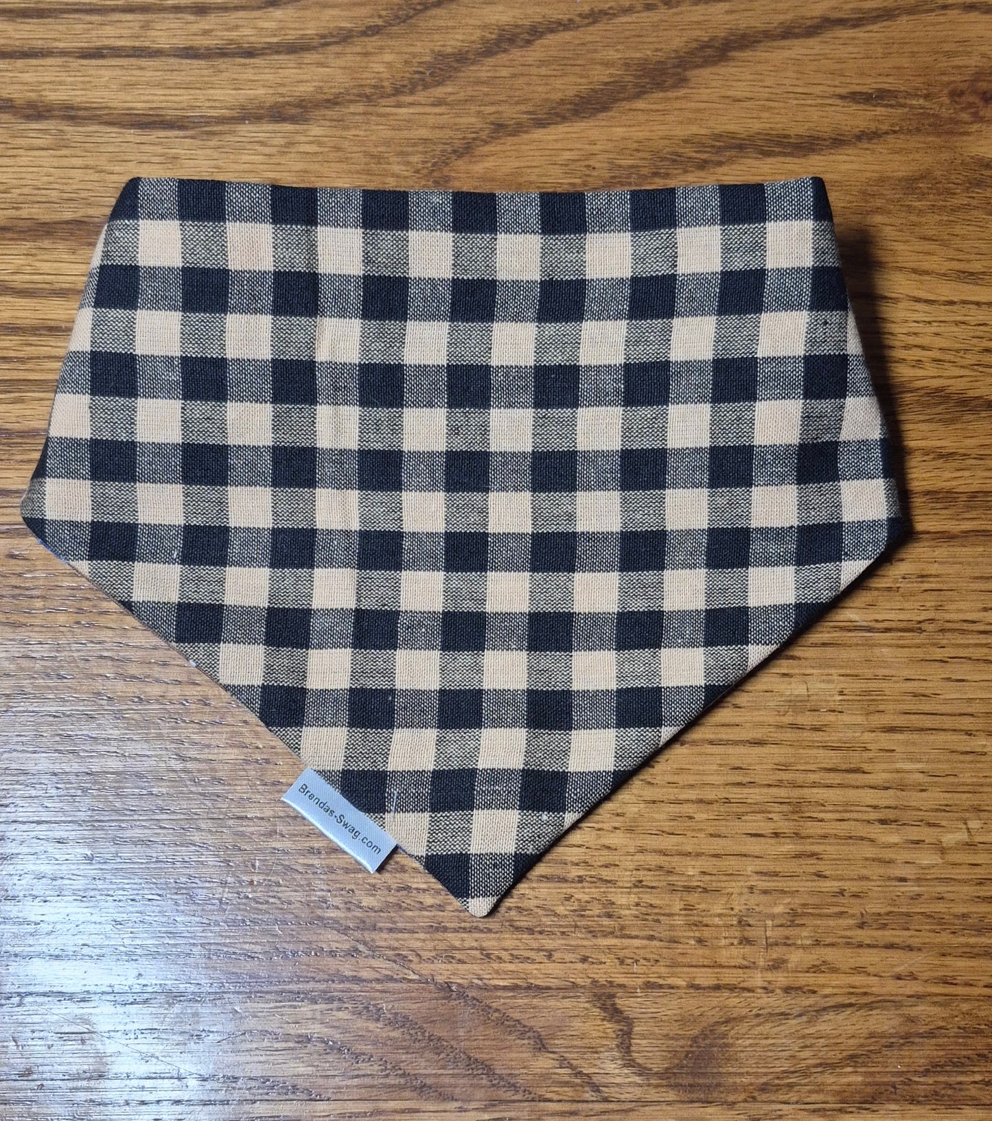 Blue Dogs/Large Check Reversible Pet Bandana